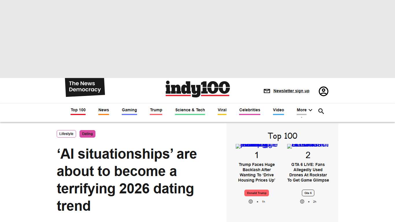 ‘AI situationships’ are about to become a terrifying 2026 dating trend indy100